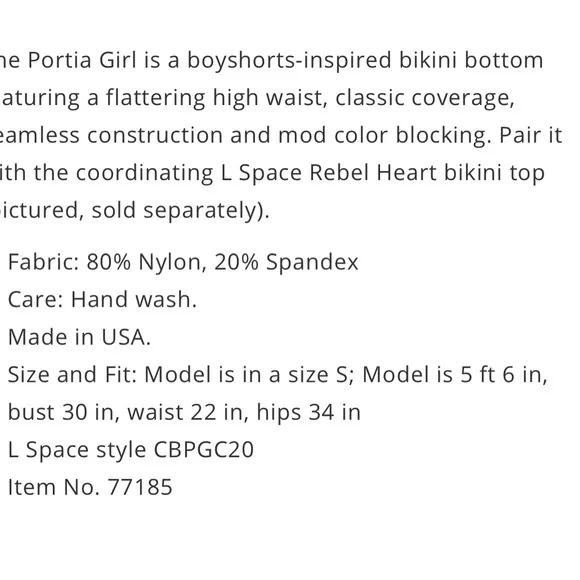 NWT L*Space Portia and Rebel Girl Bikini SET Small - Picture 7 of 8
